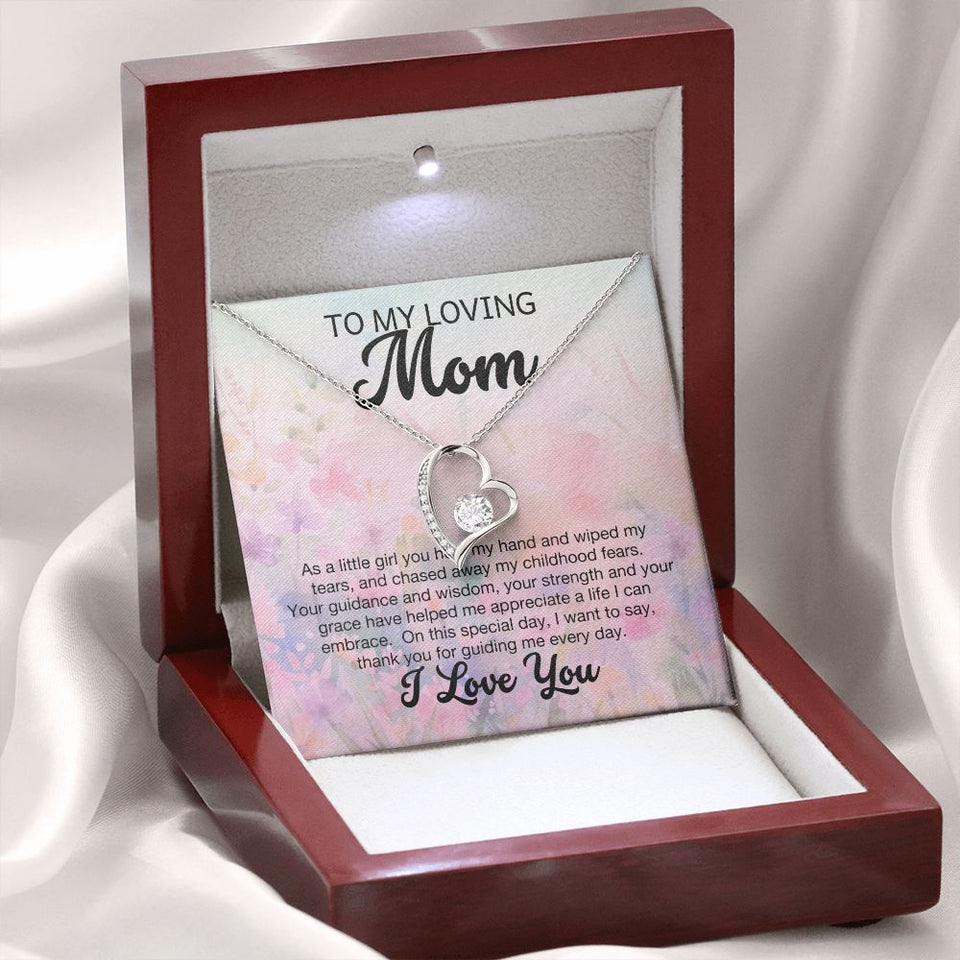 To My Loving Mom Forever Love Heart Necklace