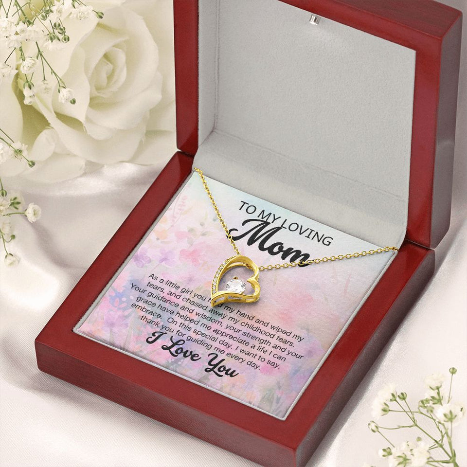 To My Loving Mom Forever Love Heart Necklace