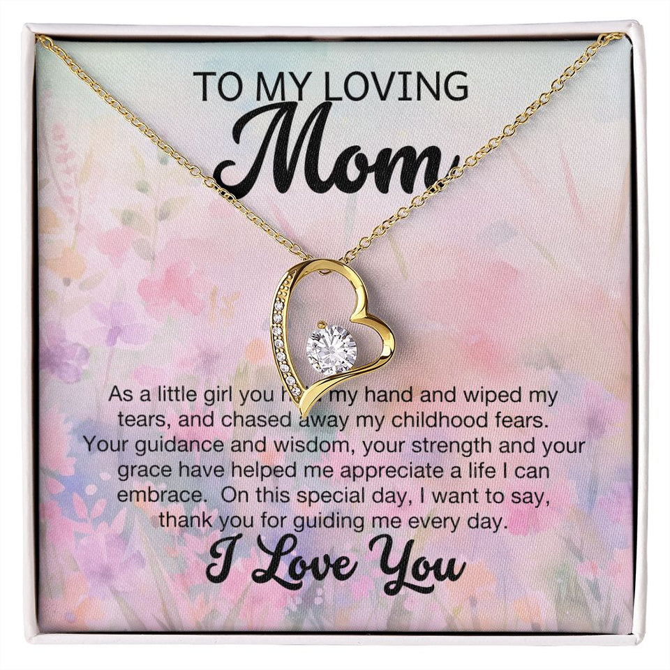 To My Loving Mom Forever Love Heart Necklace
