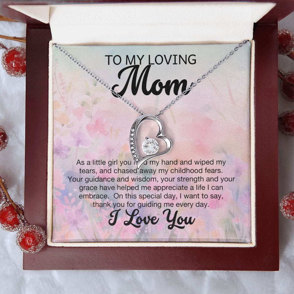 To My Loving Mom Forever Love Heart Necklace
