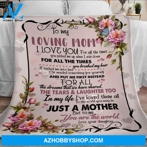 To My Loving Mom From Daughter Flower Blanket, Fleece Blanket, Sherpa Blanket