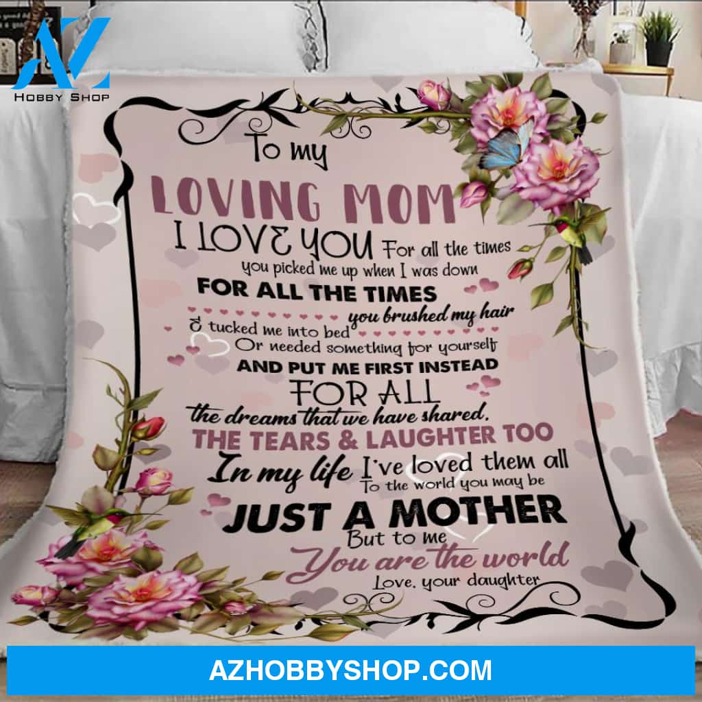 To My Loving Mom From Daughter Flower Blanket, Fleece Blanket, Sherpa Blanket