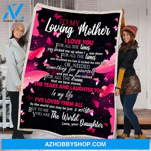 To My Loving Mother From Daughter Fleece Blanket - Gift For Mom | Family Blanket