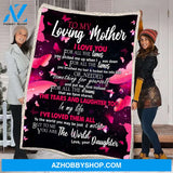 To My Loving Mother From Daughter Fleece Blanket - Gift For Mom | Family Blanket