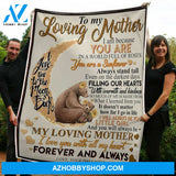 To My Mom Bears & Sunflower I Love You To The Moon And Back Gift From Daughter Fleece Blanket