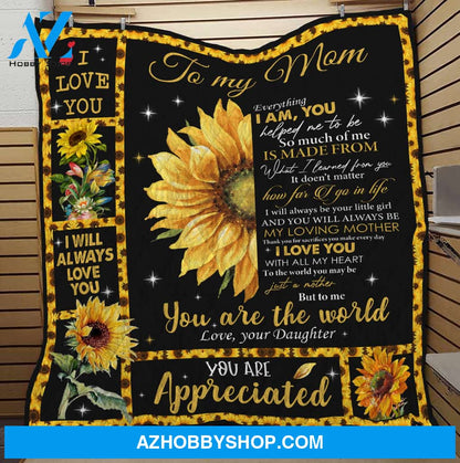 To My Mom Quilt Blanket - Best Gift For Mom