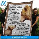 To My Mom Blanket Bears You Are The World Gift From Daughter Fleece Blanket Gift Mom