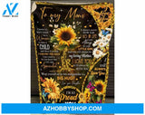 To My Mom Blanket, Sunflower Blanket, Mom Blanket from daughter, gift for mom, blankets for mom, mom blanket, mothers day blanket for mom