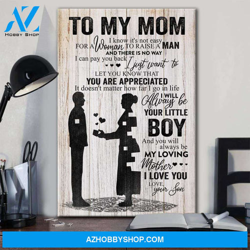 Personalized Canvas, To My Mom Canvas Wall Art, Best Gifts For Mom, Mothers Day Gifts