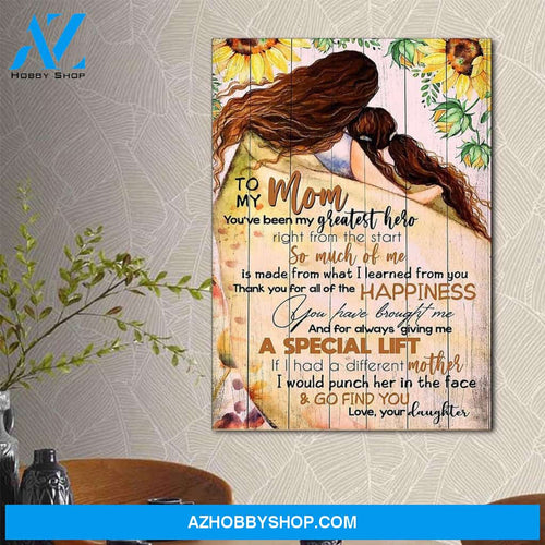 To My Mom Canvas Wall Art, Wall Decor Visual Art Mothers Day Gifts Mom