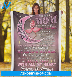 Personalized To My Mom Flamingo Fleece Blanket From Daughter Thank You Great Customized Blanket Gifts For Mother's Day Birthday Christmas Thanksgiving