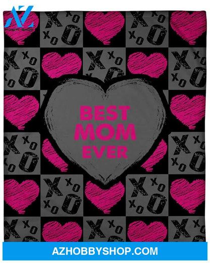 To My Mom Fleece Blanket Best Mom Ever A Wonderful Heart Great Customized Blanket Gift For Mother's Day Birthday Christmas Thanksgiving