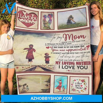 Personalized To My Mom Fleece Blanket From Son You Are Appreciated Great Customized Gift For Birthday Christmas Thanksgiving Mother's Day