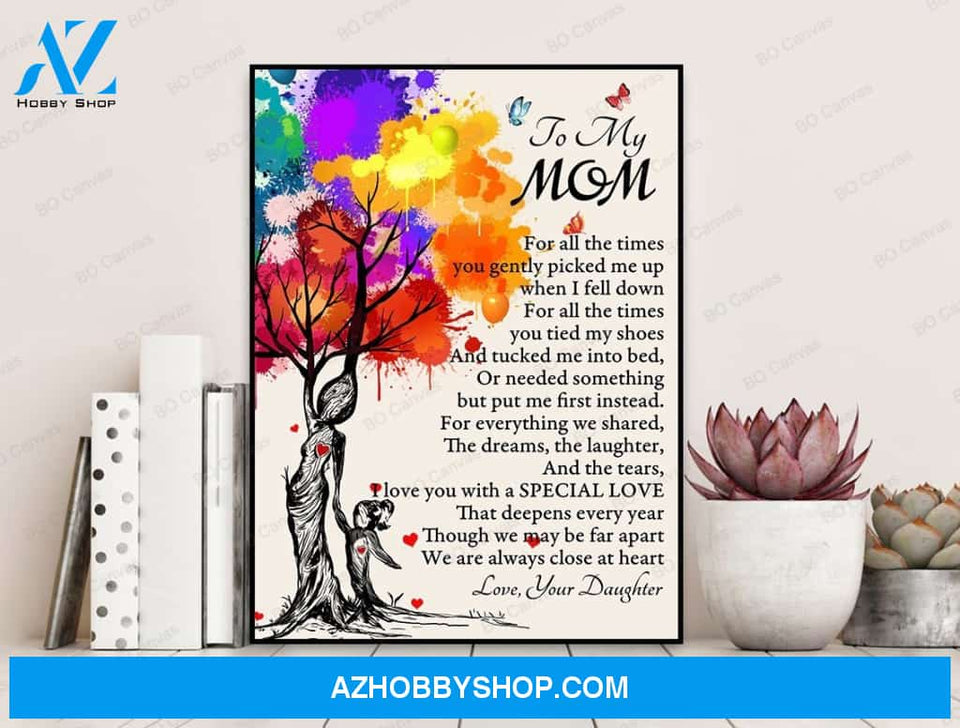 To My Mom - From Daughter - Framed Canvas Gift DM001