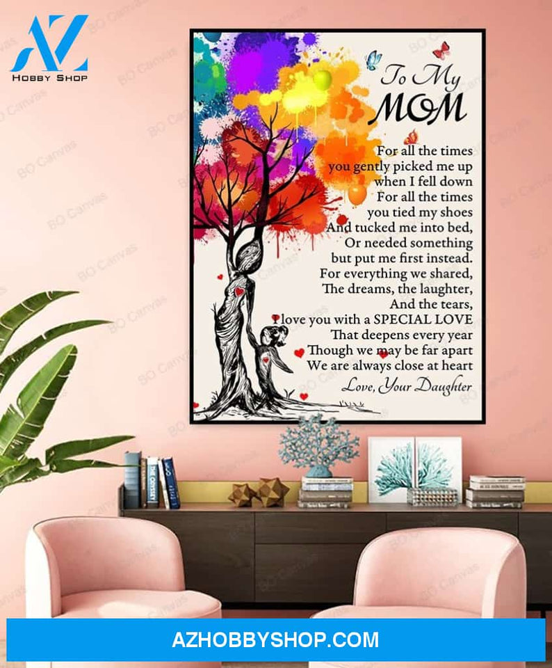 To My Mom - From Daughter - Framed Canvas Gift DM001