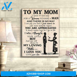 Personalized Canvas, To My Mom I Know It’s Not Easy Canvas Wall Art,Perfect Gift For Mom From Son, Mothers Day Gifts