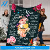 To My Mom I Know It's Not Easy For A Woman To Raise A Woman Roses Blanket Gift For Mom From Daughter Home Decor Bedding Couch Sofa Soft And Comfy Cozy