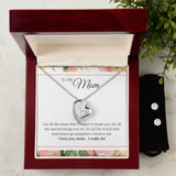 To My Mom  I Love You, I Really Do Forever Love Necklace Earring Set