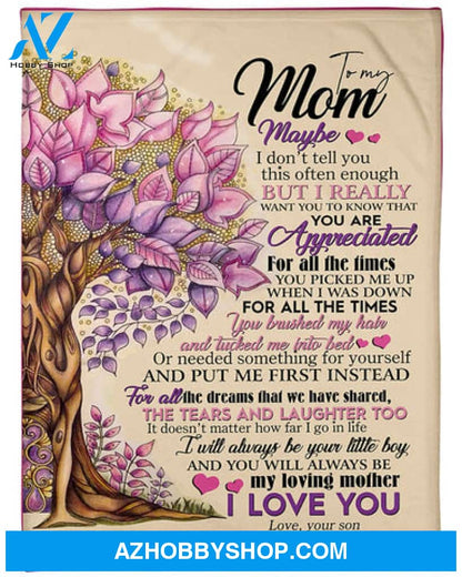 To My Mom I Will Always Be Your Little Boy Fleece Blanket - Quilt Blanket Mother's Day Gift Gift For Mom Gift From Son To Mom 