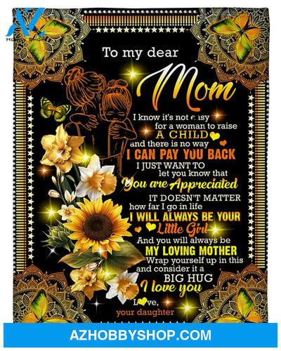 Personalized To My Mom Sunflowers Fleece Blanket From Daughter You Are Appreciated Great Customized Gift For Mother's day Birthday Christmas Thanksgiving