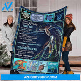 To My Mom Turtle Blankets ,Fleece Blanket, Anniversary, Special,Gift For Mom Family 