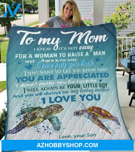 Personalized To My Mom Turtles Fleece Blanket From Daughter You Will Always Be My Loving Great Customized Gift For Mother's day Birthday Christmas Thanksgiving