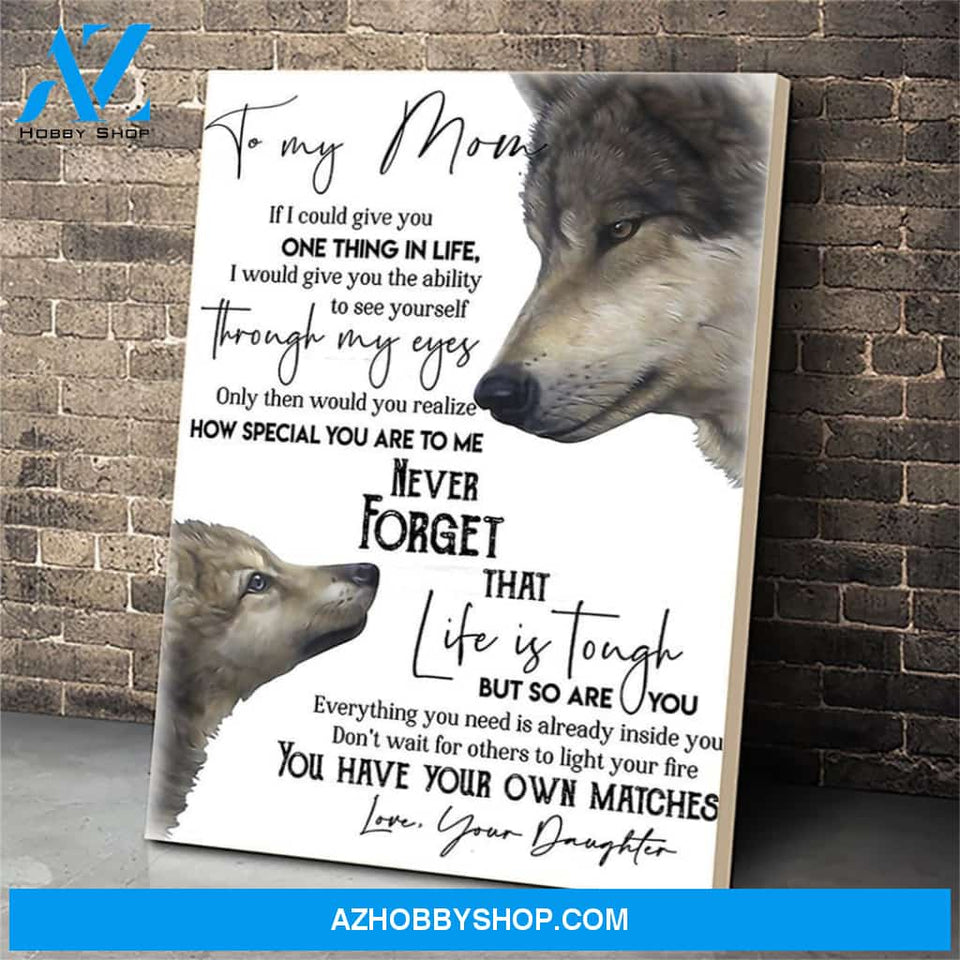 To My Mom Wolf Canvas Print Wall Art - Matte Canvas