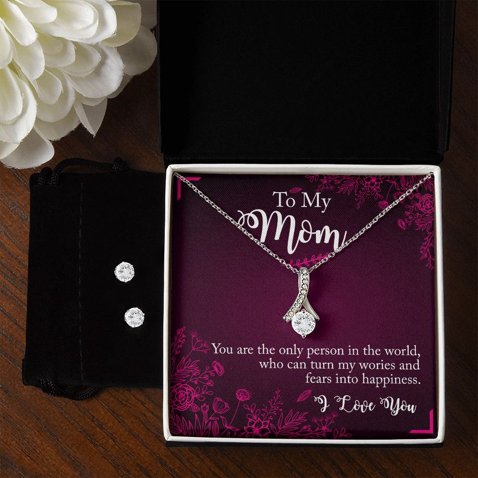 To My Mom You Are The Person Alluring Beauty Necklace Earring Set