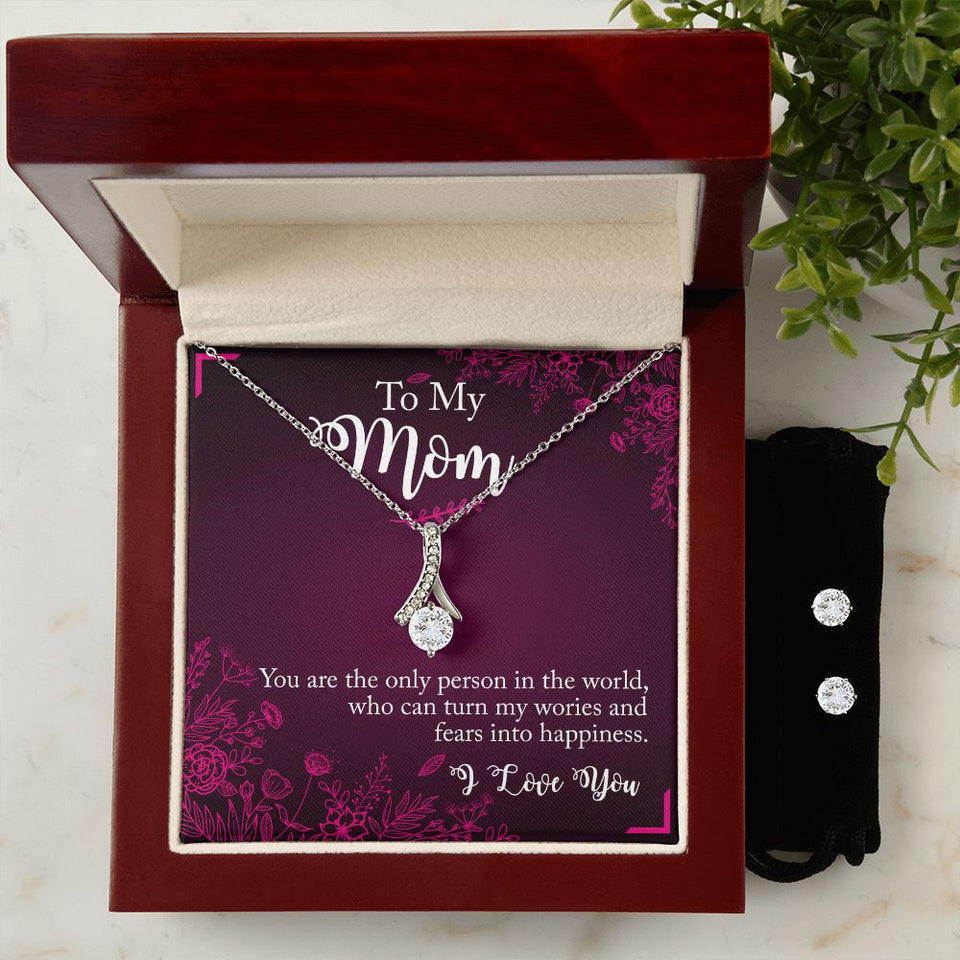 To My Mom You Are The Person Alluring Beauty Necklace Earring Set