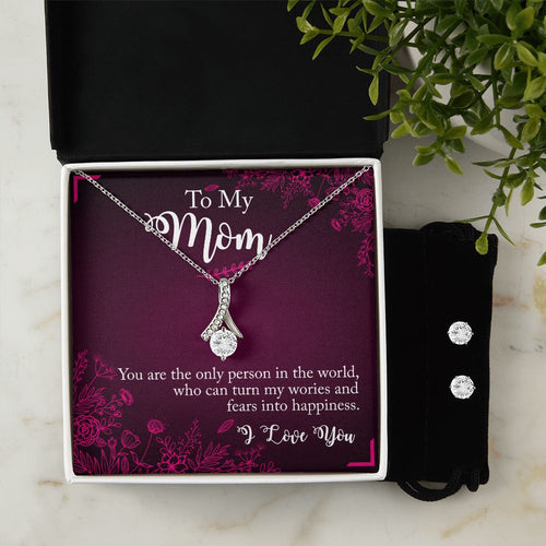 To My Mom You Are The Person Alluring Beauty Necklace Earring Set