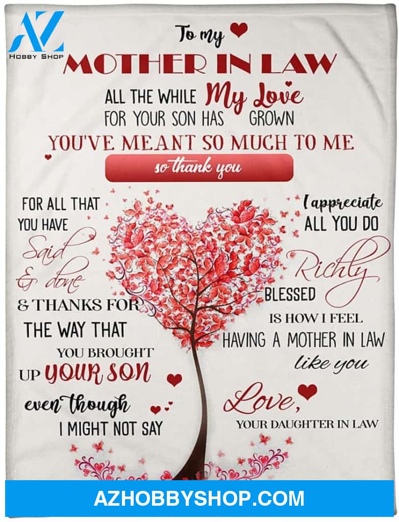 To My Mother In Law Blanket All The While My Love For Your Son Has Grown You'Re Meant So Much To Me Blanket Soft Blanket For Bedroom Living Rooms Sofa Couch Gift