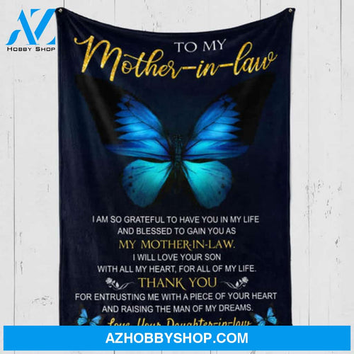 To My mother-in-law Blanket - I'm so grateful, Gift For Mother-in-law From Daughter-in-law 