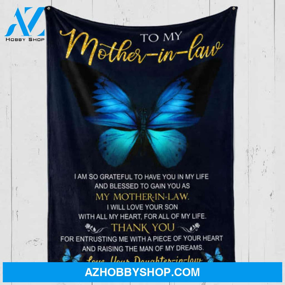 To My mother-in-law Blanket - I'm so grateful, Gift For Mother-in-law From Daughter-in-law 