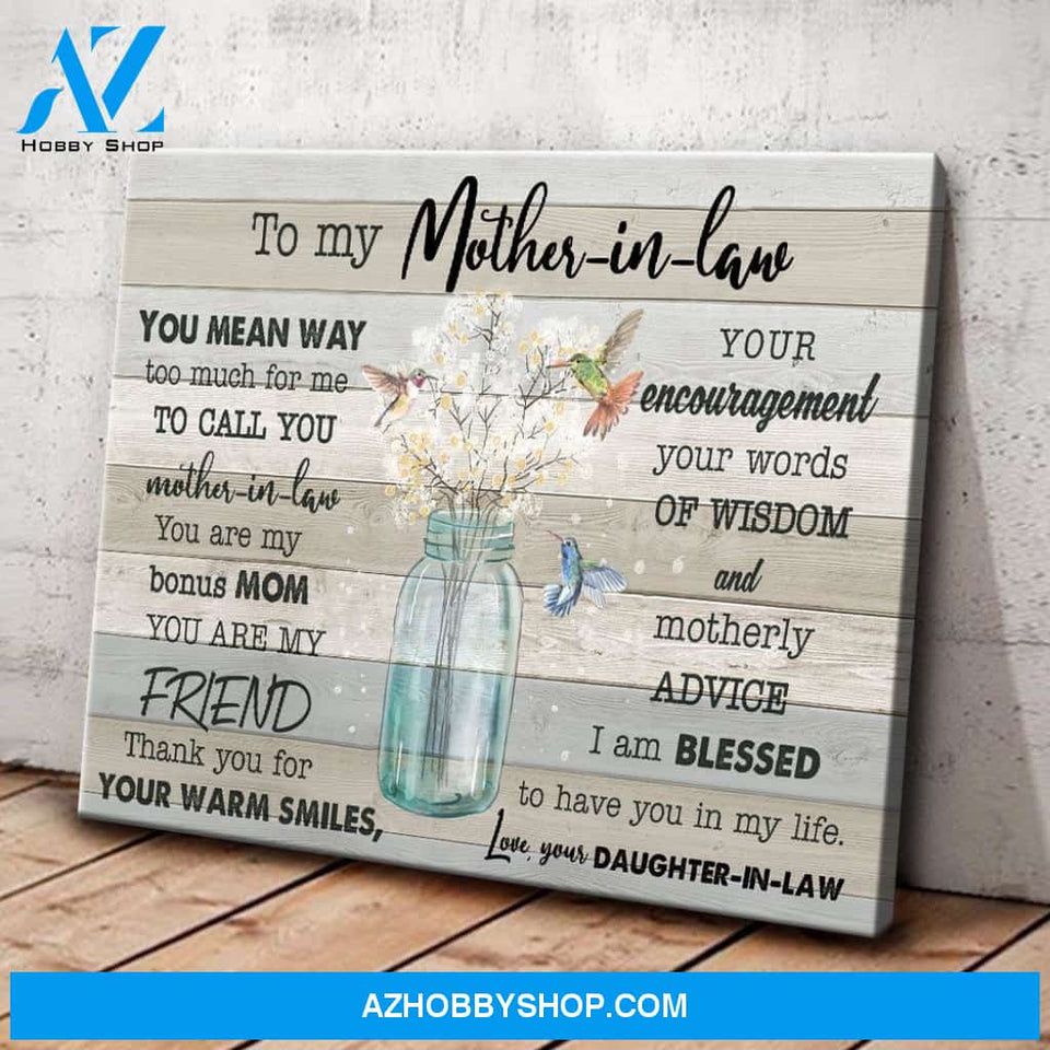 To My Mother In Law Canvas Gift For Mother In Law