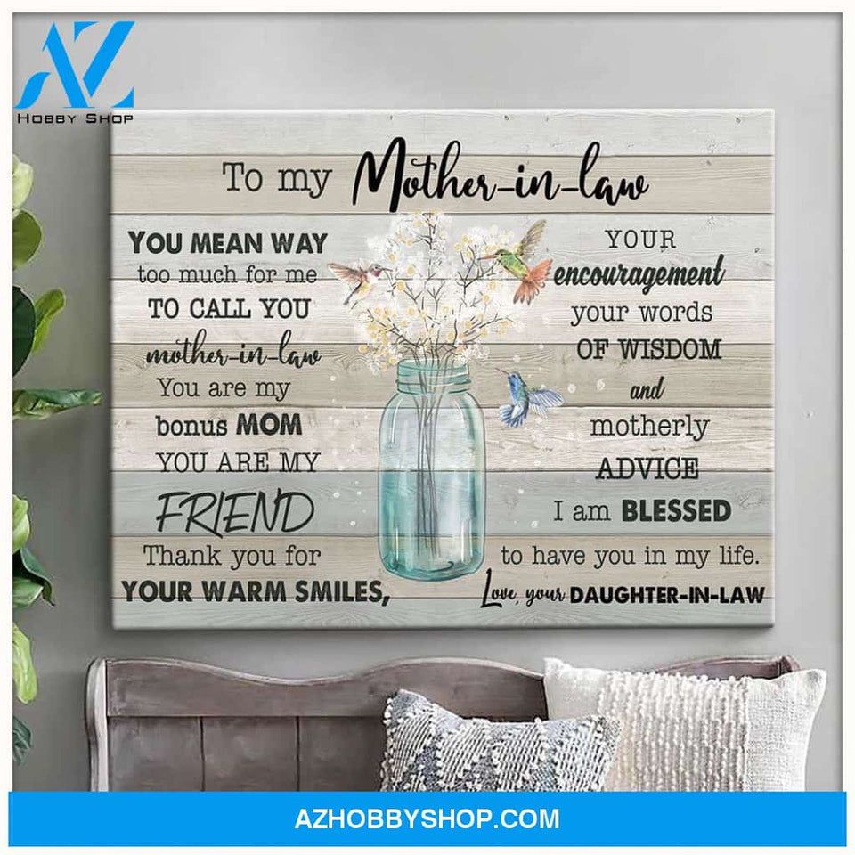 To My Mother In Law Canvas Gift For Mother In Law
