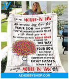 To My Mother In Law Fleece Blanket - Gift For Mother In Law | Family Blanket