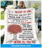 To My Mother In Law Fleece Blanket - Gift For Mother In Law | Family Blanket