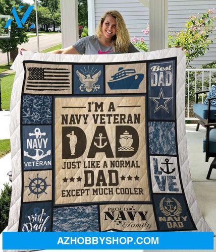 To My Navy Veteran Dad Fleece Blanket Proud Navy Family Great Customized Gift For Birthday Christmas Thanksgiving Father's Day