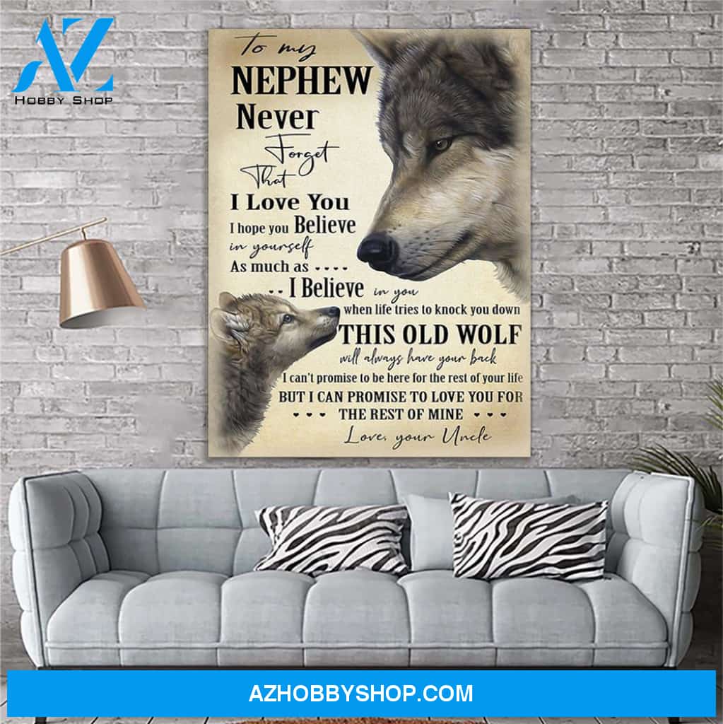 To My Nephew Wolf Canvas Prints Wall Art - Gift For Nephew - Matte Canvas