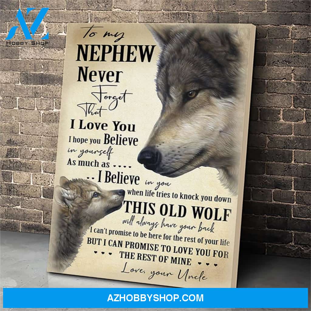 To My Nephew Wolf Canvas Prints Wall Art - Gift For Nephew - Matte Canvas