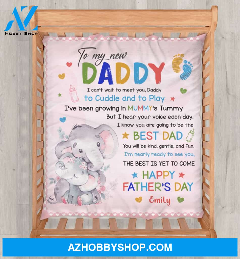 To My New Daddy Kid Single Layer Fleece - Father's Day 2022 Gift - I Can't Wait To Meet You, Daddy