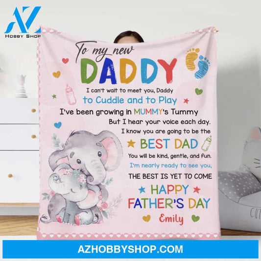 To My New Daddy Kid Single Layer Fleece - Father's Day 2022 Gift - I Can't Wait To Meet You, Daddy