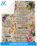 To My Niece Butterfly You'll Always Be My Little Sunshine Blanket Gift From Auntie 