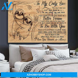 To My Only Love Sloth Canvas Print Wall Art - Matte Canvas
