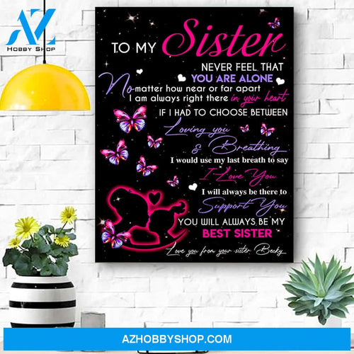 To My Sister Canvas Print Wall Art - Matte Canvas