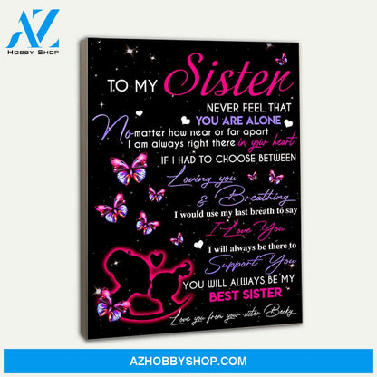 To My Sister Canvas Print Wall Art - Matte Canvas