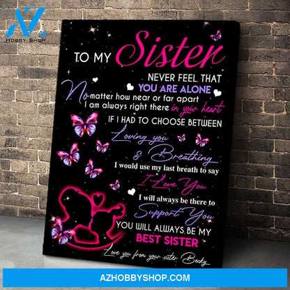 To My Sister Canvas Print Wall Art - Matte Canvas