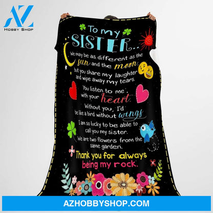 To My Sister Thank You For Always Being My Rock Fleece Blanket Gift For Sisiter