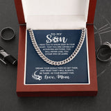 To My Soccer Son - Biggest Fan, From Mom, Cuban Link Chain