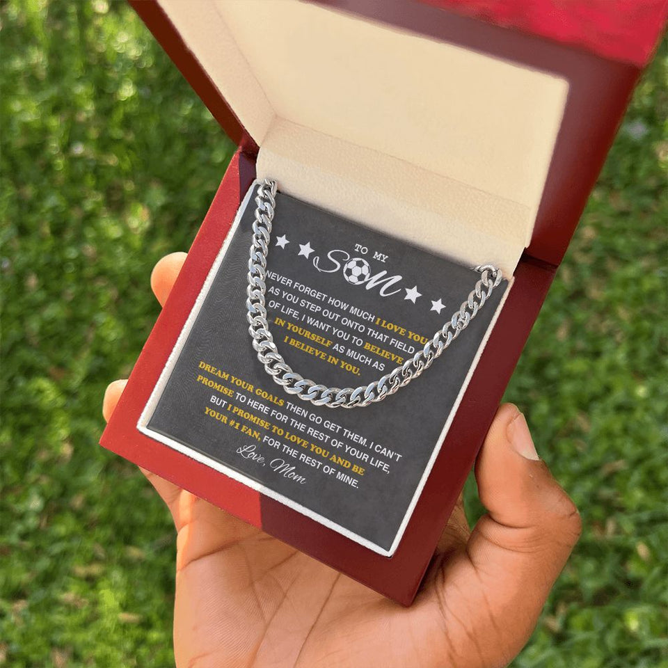 To My Soccer Son - Cuban Link Necklace, Cuban Link Chain